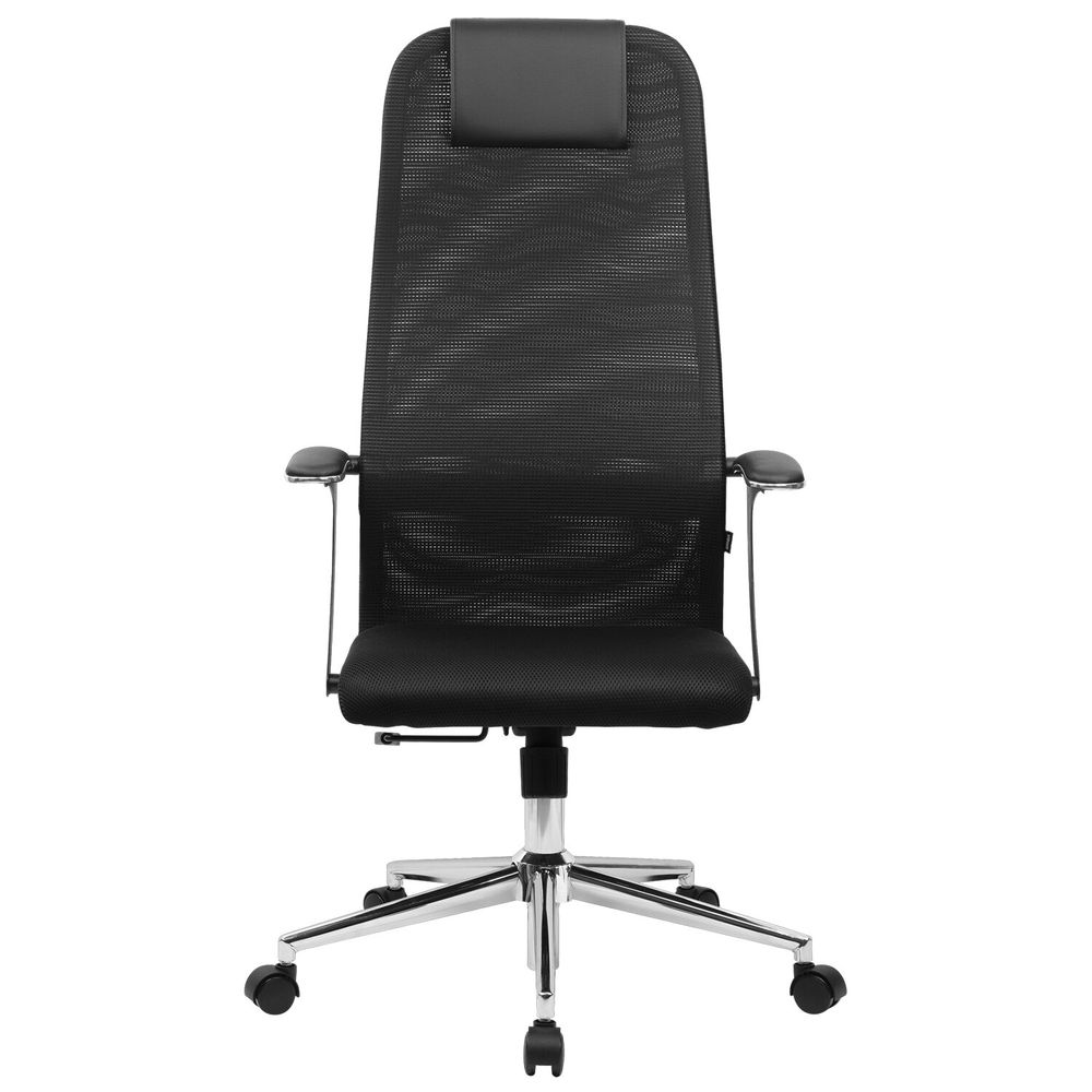 Кресло BRABIX PREMIUM "Ultimate EX-801" хром, плотная двойная сетка Х2, черное