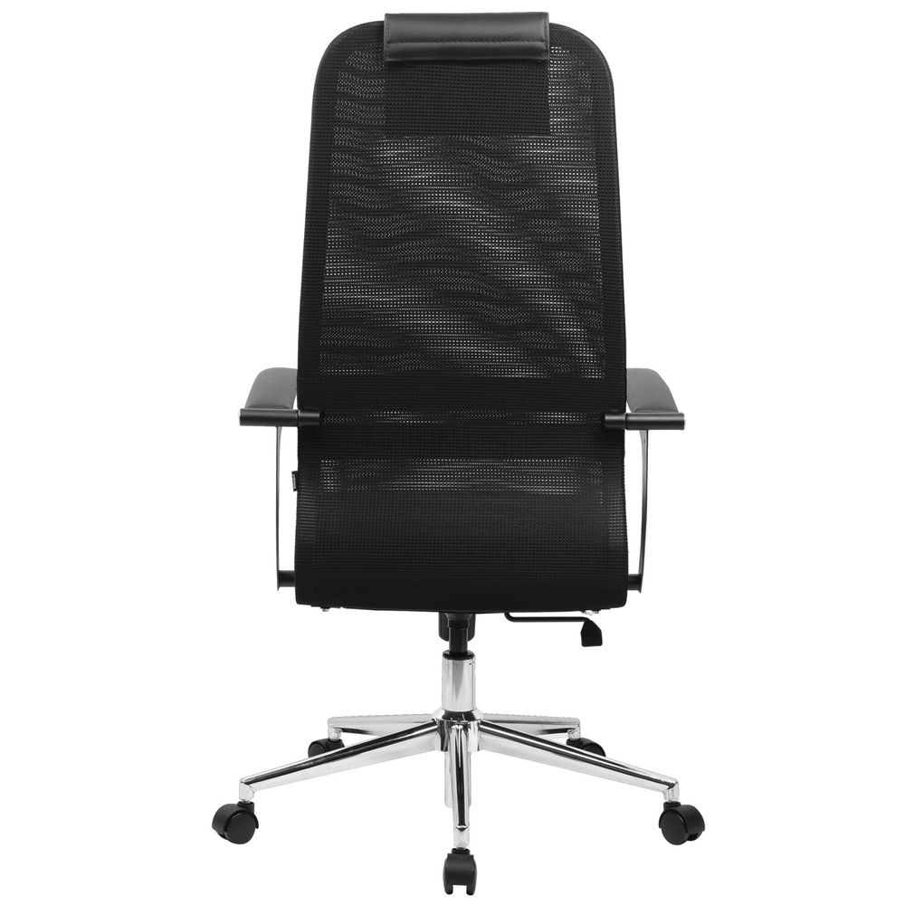 Кресло BRABIX PREMIUM "Ultimate EX-801" хром, плотная двойная сетка Х2, черное