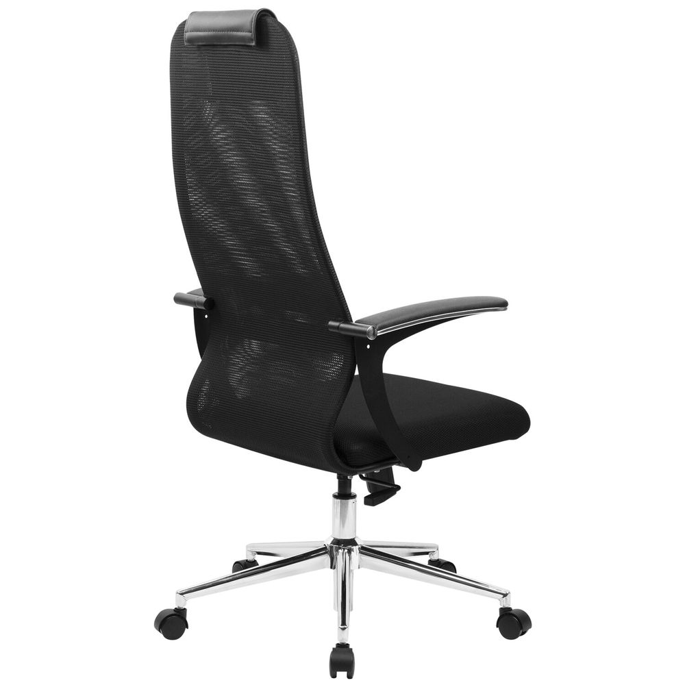 Кресло BRABIX PREMIUM "Ultimate EX-801" хром, плотная двойная сетка Х2, черное