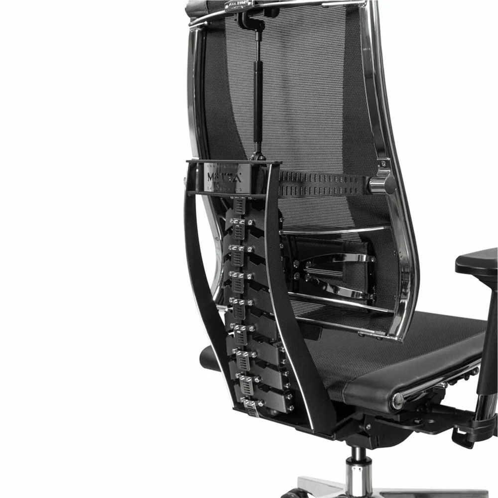 Кресло МЕТТА "YOGA" Y 4DT B2-14D, адаптивная спинка, 3D-подголовник, сверхпрочная сетка, черное