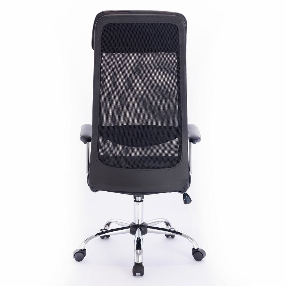 Кресло офисное BRABIX "Flight EX-540", хром, ткань TW, сетка, черное