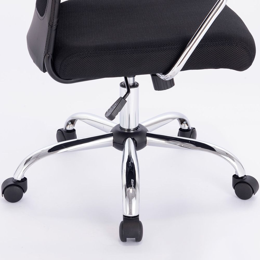 Кресло офисное BRABIX "Flight EX-540", хром, ткань TW, сетка, черное