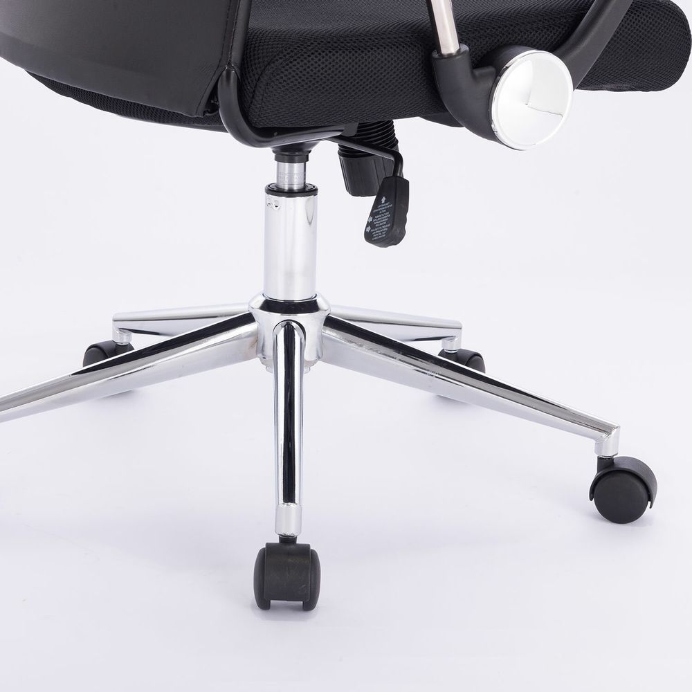 Кресло офисное BRABIX "Flight R EX-541", хром, ткань TW, сетка, черное