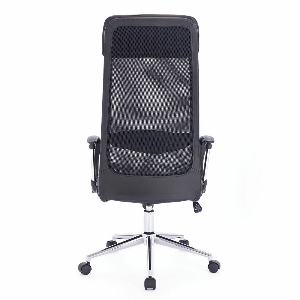 Кресло офисное BRABIX "Flight R EX-541", хром, экокожа, сетка, черное