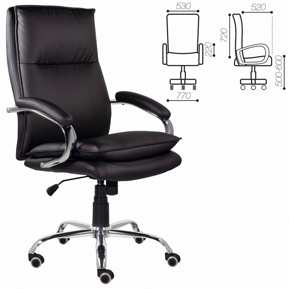 Кресло офисное BRABIX PREMIUM "Cuba EX-542", экокожа, черное