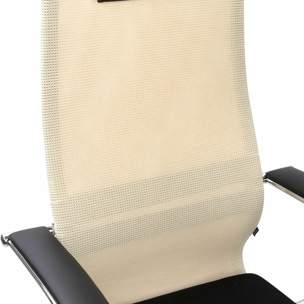 Кресло офисное BRABIX PREMIUM "Ultimate EX-800" хром, плотная двойная сетка Х2, черное/бежевое