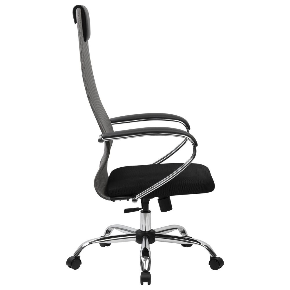 Кресло офисное BRABIX PREMIUM "Ultimate EX-800" хром, плотная двойная сетка Х2, черное/серое