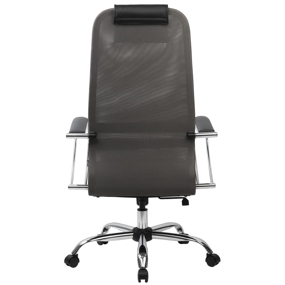 Кресло офисное BRABIX PREMIUM "Ultimate EX-800" хром, плотная двойная сетка Х2, черное/серое