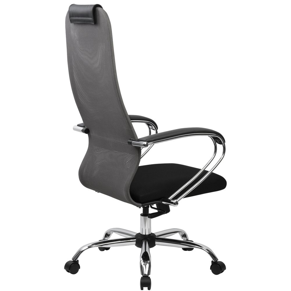 Кресло офисное BRABIX PREMIUM "Ultimate EX-800" хром, плотная двойная сетка Х2, черное/серое