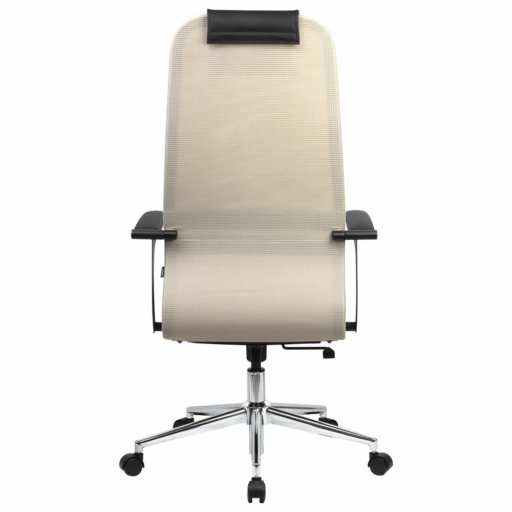 Кресло офисное BRABIX PREMIUM "Ultimate EX-801" хром, плотная двойная сетка Х2, черное/бежевое