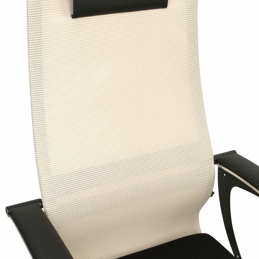 Кресло офисное BRABIX PREMIUM "Ultimate EX-801" хром, плотная двойная сетка Х2, черное/бежевое