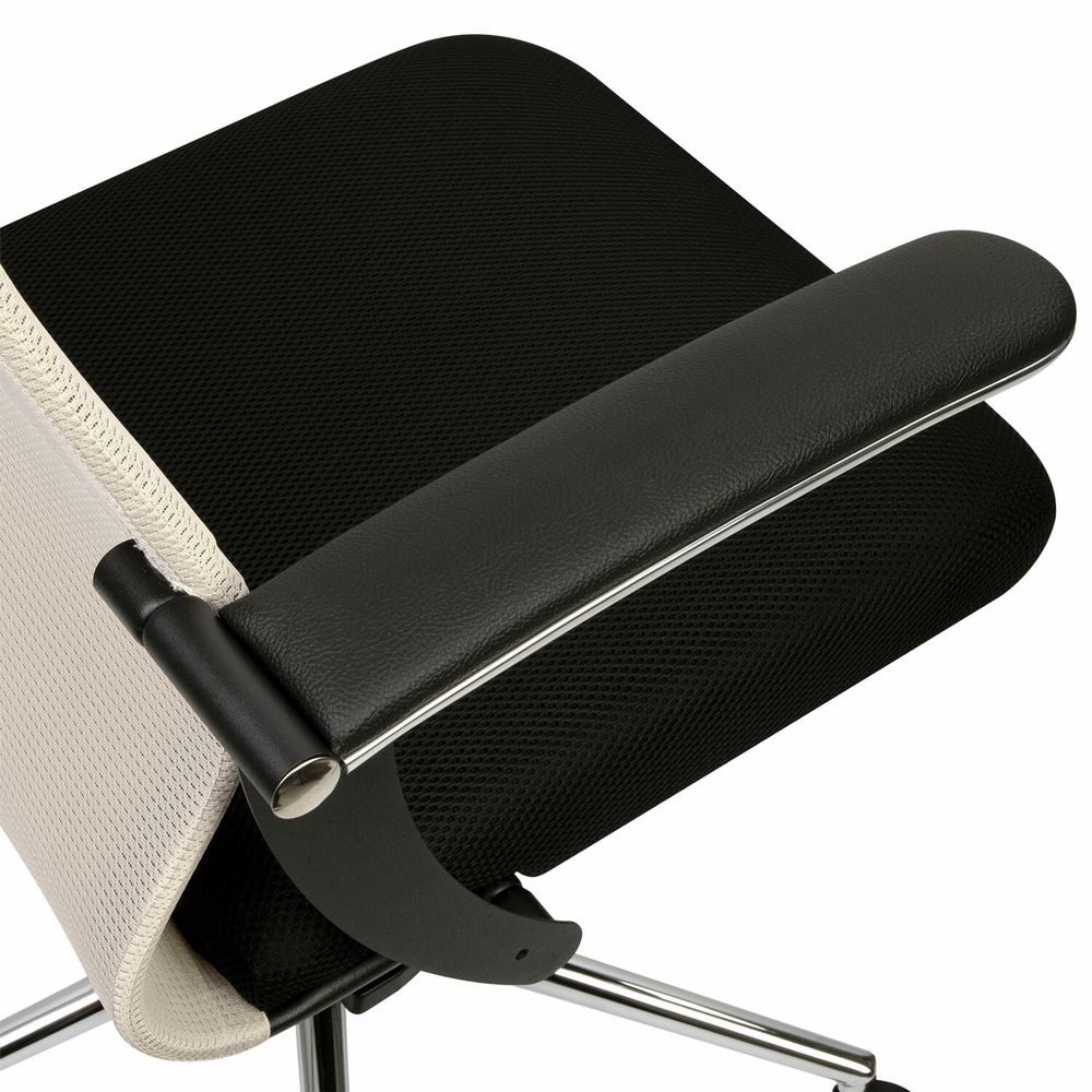 Кресло офисное BRABIX PREMIUM "Ultimate EX-801" хром, плотная двойная сетка Х2, черное/бежевое