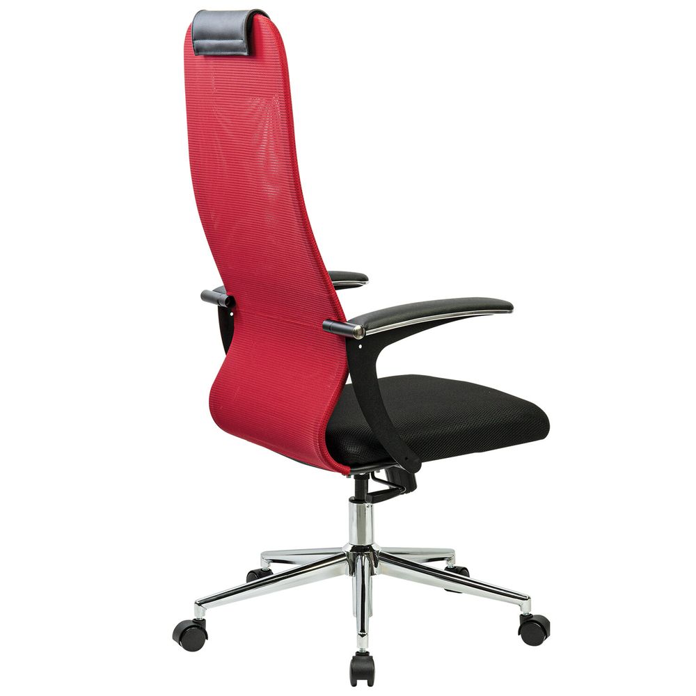 Кресло офисное BRABIX PREMIUM "Ultimate EX-801" хром, плотная двойная сетка Х2, черное/красное