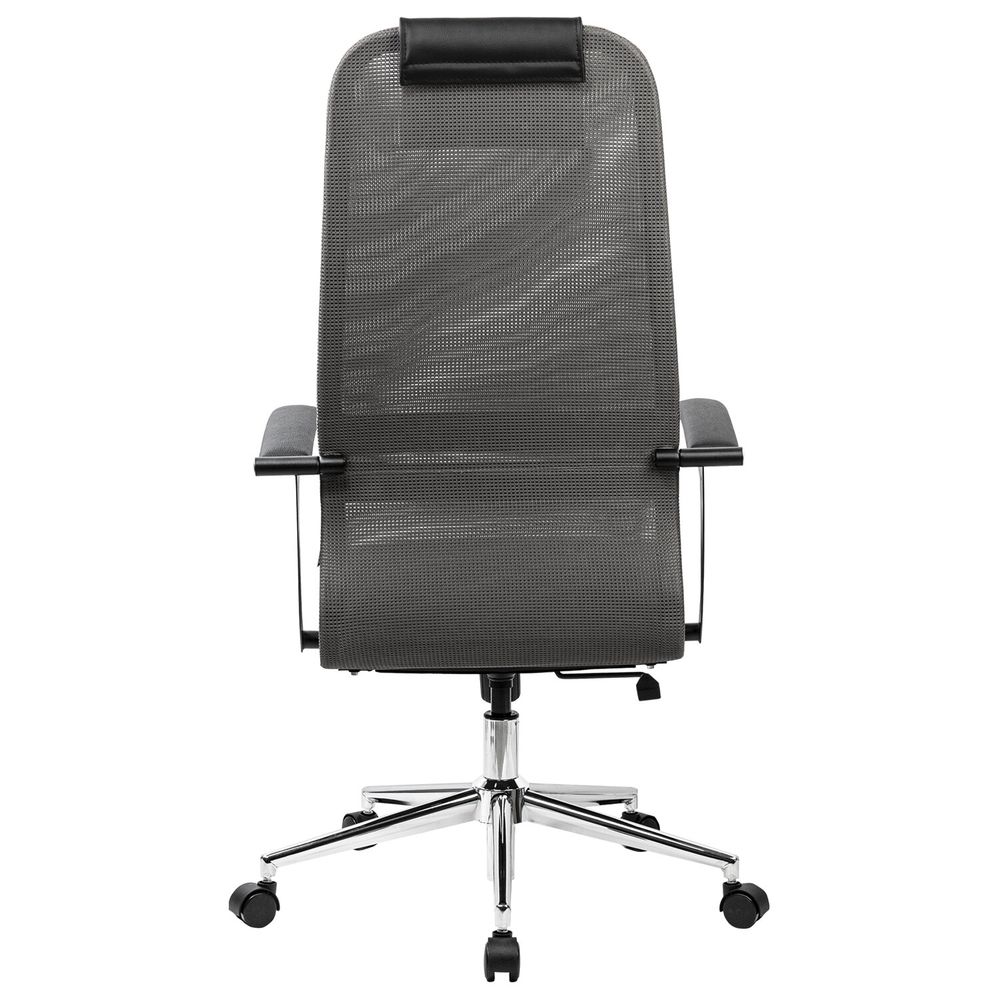 Кресло офисное BRABIX PREMIUM "Ultimate EX-801" хром, плотная двойная сетка Х2, черное/серое