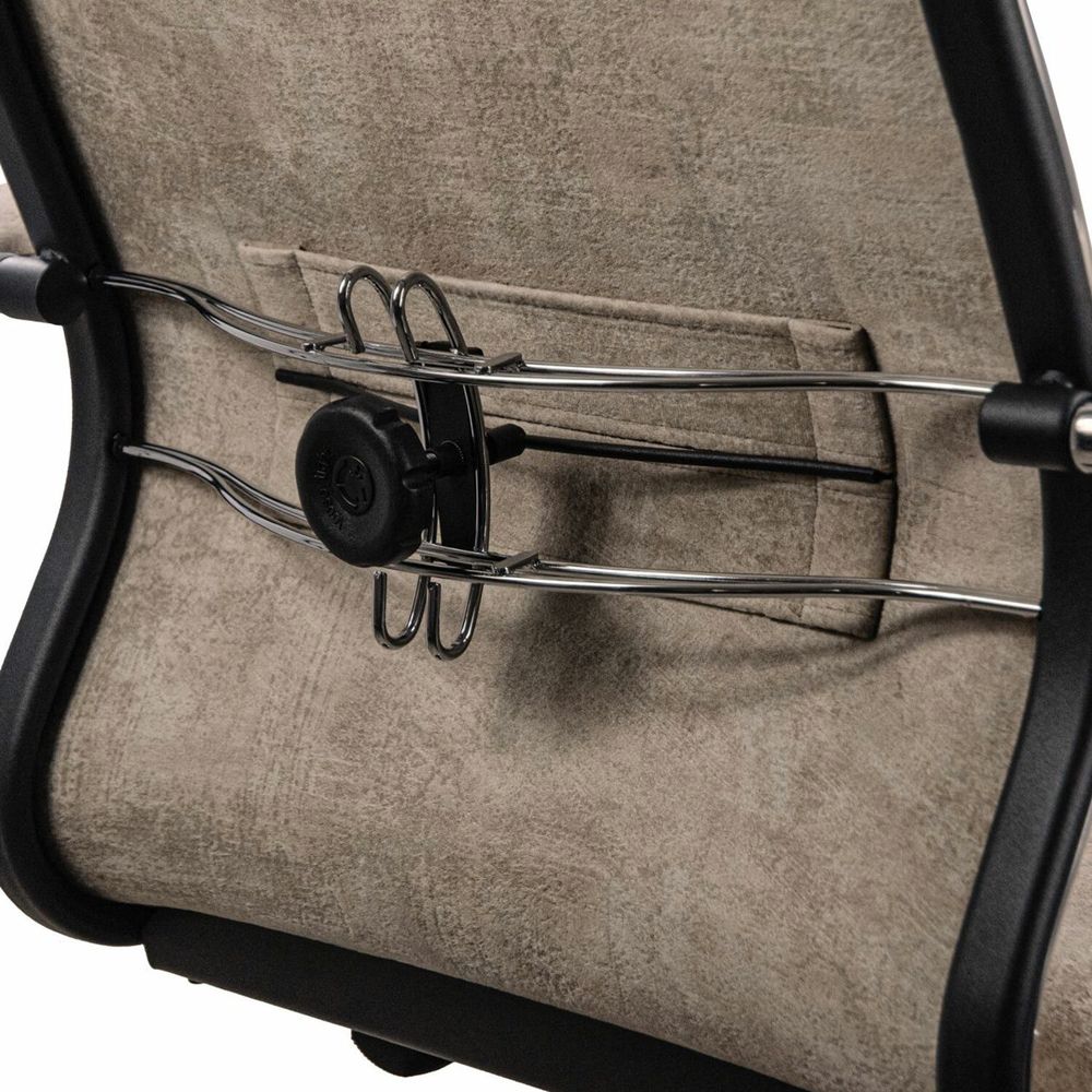 Кресло офисное МЕТТА "L1m 42", хром, сиденье и спинка мягкие, велюр,