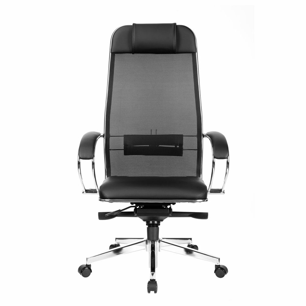 Кресло офисное МЕТТА "SAMURAI" Comfort S, хром, сиденье мягкое, ткань-сетка/экокожа