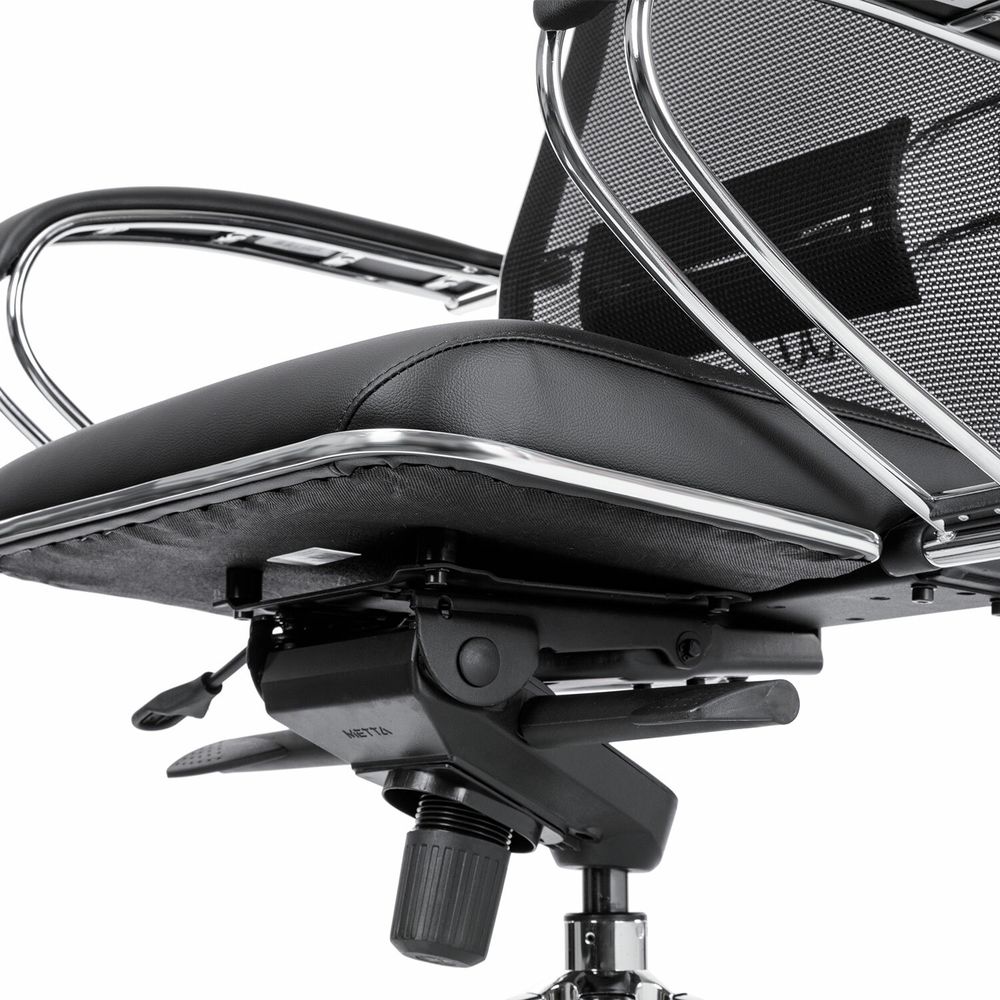 Кресло офисное МЕТТА "SAMURAI" Comfort S, хром, сиденье мягкое, ткань-сетка/экокожа