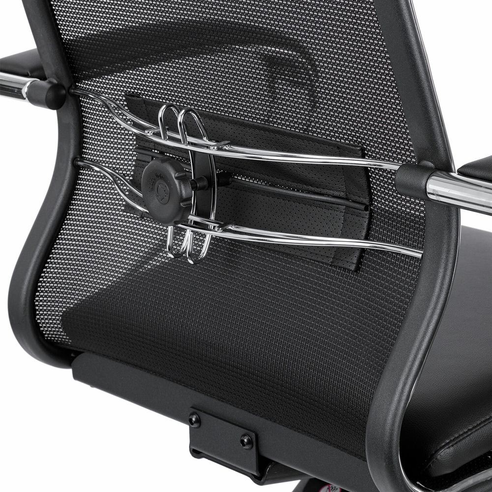 Кресло офисное МЕТТА "SAMURAI" Comfort S, хром, сиденье мягкое, ткань-сетка/экокожа