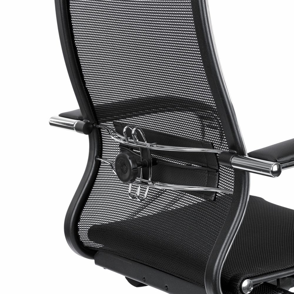 Кресло офисное МЕТТА "К-12", хром, ткань-сетка, сиденье и спинка регулируемые