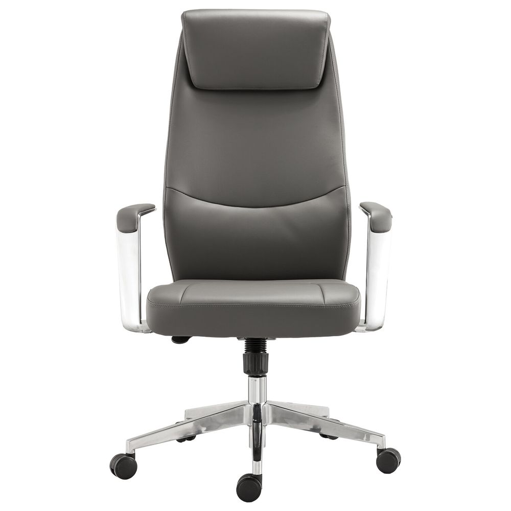 Кресло офисное BRABIX PREMIUM "Jazz EX-757", синхромеханизм, алюминий, экокожа, серое