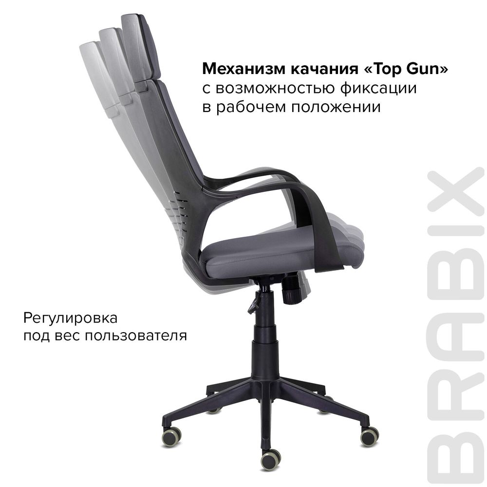 Кресло офисное BRABIX PREMIUM "Prime EX-515", ткань, серое