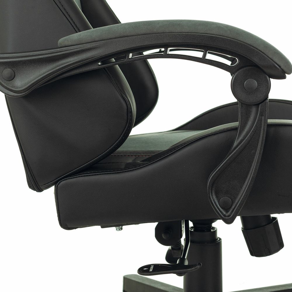 Кресло компьютерное BRABIX "Striker GM-121", синхромеханизм, 2 подушки, экокожа/велюр, черное/серое