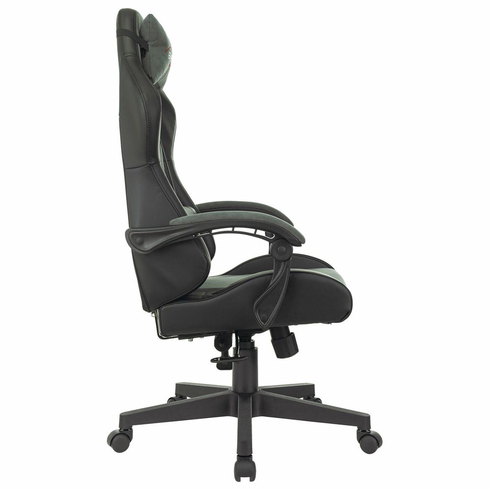 Кресло компьютерное BRABIX "Striker GM-121", синхромеханизм, 2 подушки, экокожа/велюр, черное/серое