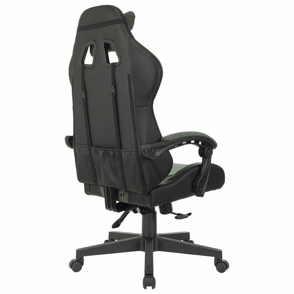 Кресло компьютерное BRABIX "Striker GM-121", синхромеханизм, 2 подушки, экокожа/велюр, черное/серое