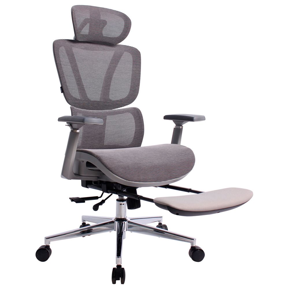 Кресло BRABIX PREMIUM "Evolution ER-700", подножка, слайдер, синхромеханизм, сетка, серое