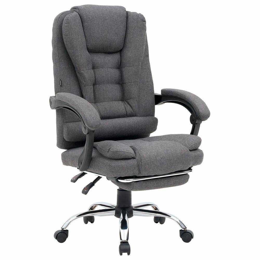 Кресло офисное CROMEX "Chill MS-005", с функцией вибромассажа, подножка, ткань, серое