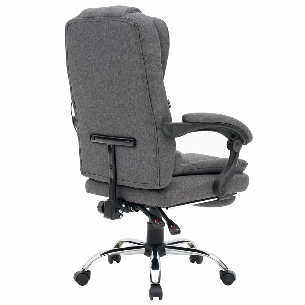 Кресло офисное CROMEX "Chill MS-005", с функцией вибромассажа, подножка, ткань, серое