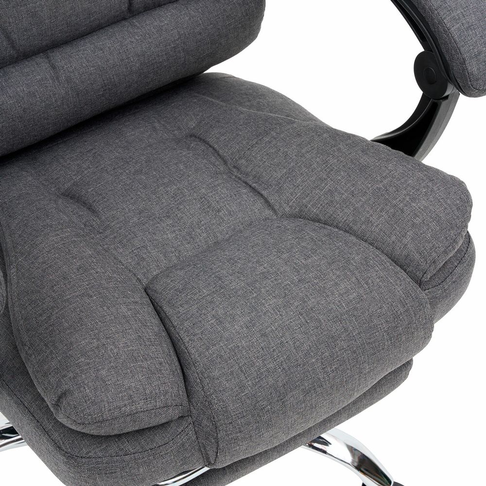 Кресло офисное CROMEX "Chill MS-005", с функцией вибромассажа, подножка, ткань, серое