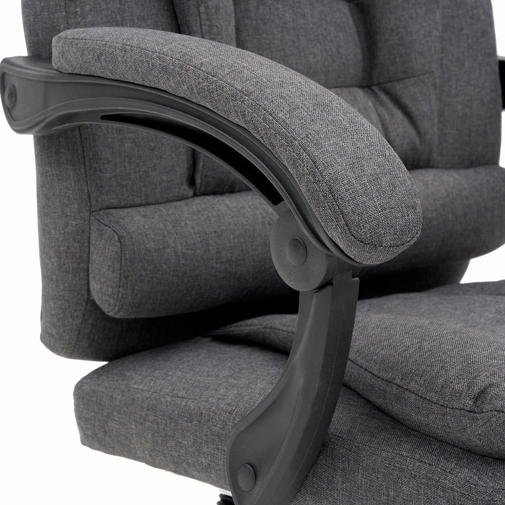 Кресло офисное CROMEX "Chill MS-005", с функцией вибромассажа, подножка, ткань, серое