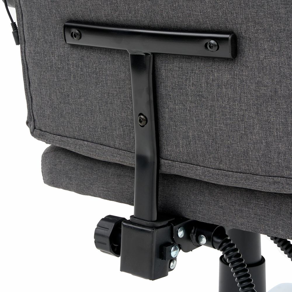 Кресло офисное CROMEX "Chill MS-005", с функцией вибромассажа, подножка, ткань, серое