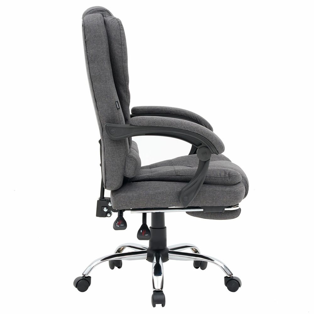 Кресло офисное CROMEX "Chill MS-005", с функцией вибромассажа, подножка, ткань, серое