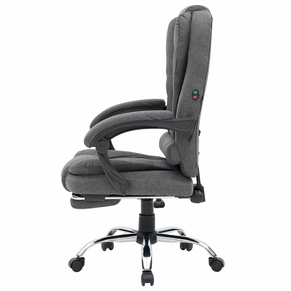 Кресло офисное CROMEX "Chill MS-005", с функцией вибромассажа, подножка, ткань, серое