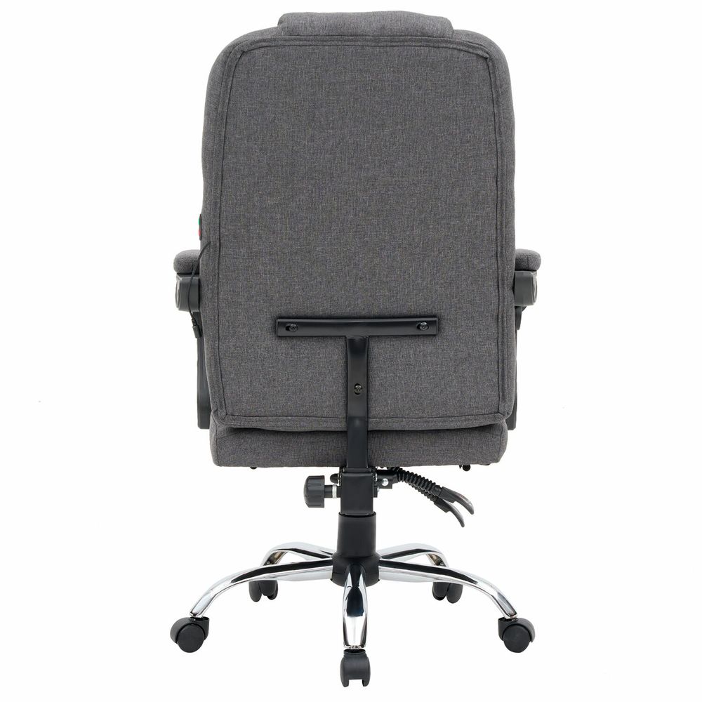 Кресло офисное CROMEX "Chill MS-005", с функцией вибромассажа, подножка, ткань, серое