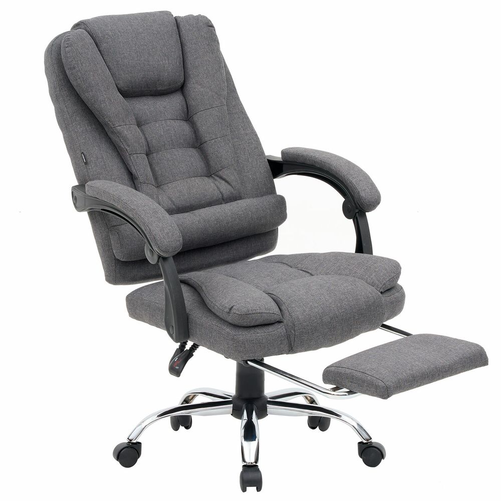 Кресло офисное CROMEX "Chill MS-005", с функцией вибромассажа, подножка, ткань, серое