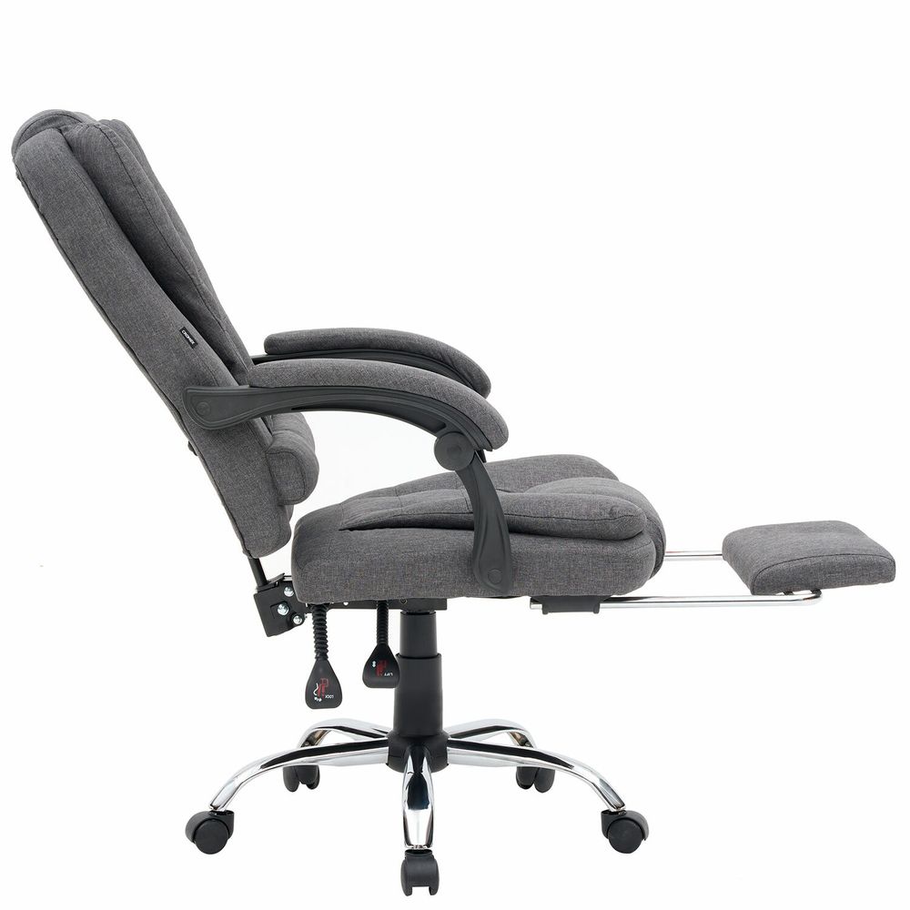 Кресло офисное CROMEX "Chill MS-005", с функцией вибромассажа, подножка, ткань, серое