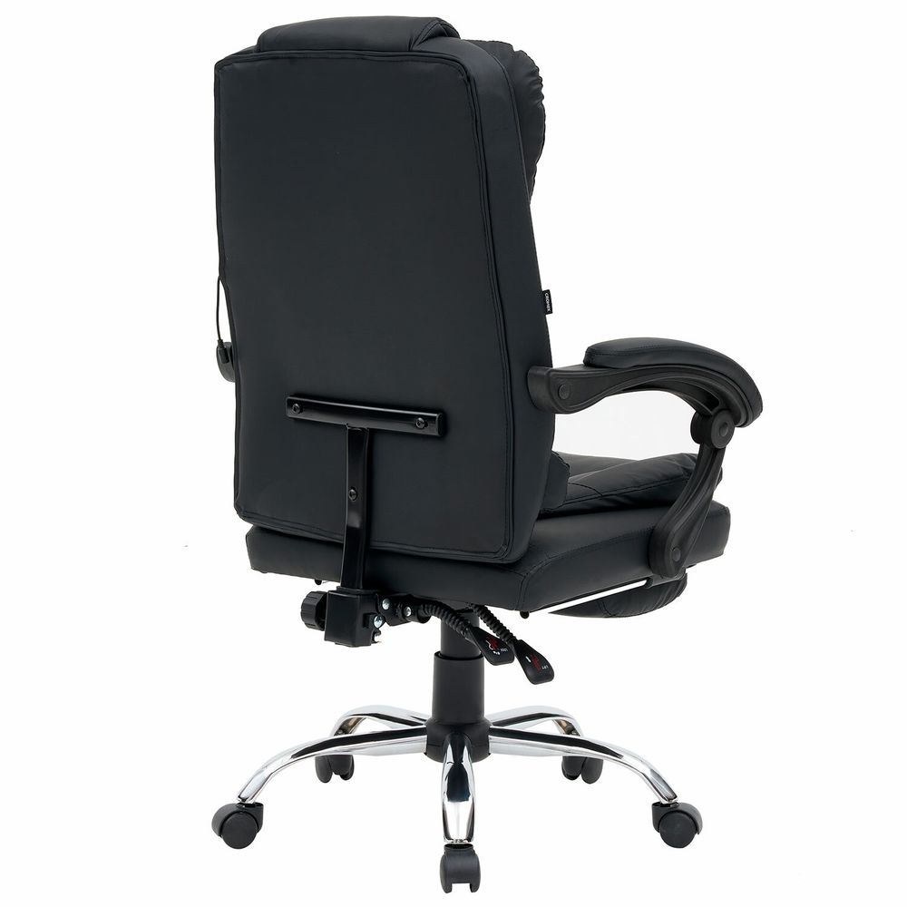 Кресло офисное CROMEX "Chill MS-005", с функцией вибромассажа, подножка, экокожа, черное