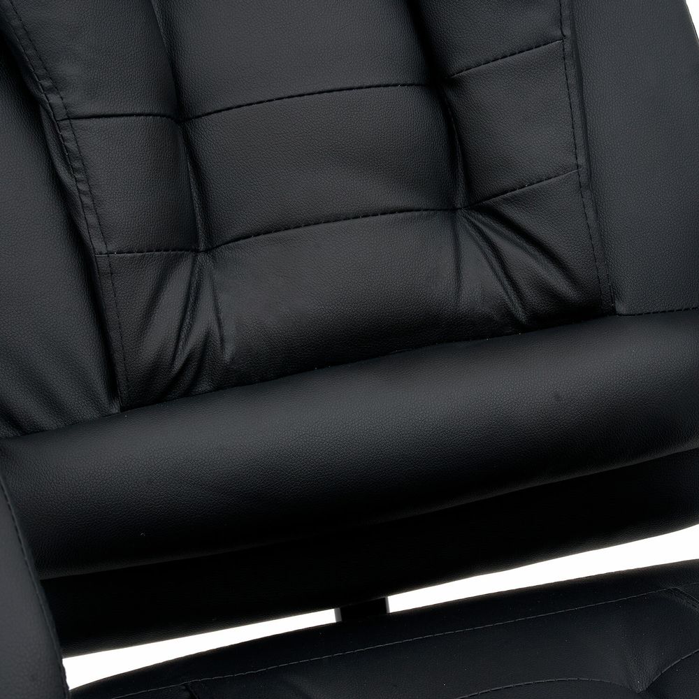 Кресло офисное CROMEX "Chill MS-005", с функцией вибромассажа, подножка, экокожа, черное