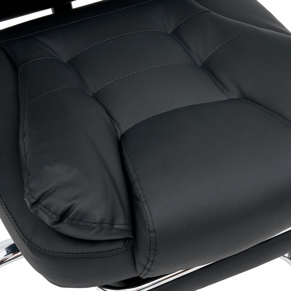 Кресло офисное CROMEX "Chill MS-005", с функцией вибромассажа, подножка, экокожа, черное