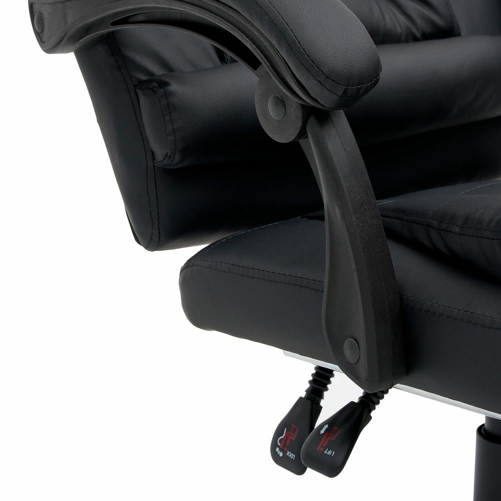 Кресло офисное CROMEX "Chill MS-005", с функцией вибромассажа, подножка, экокожа, черное