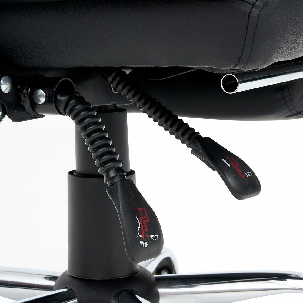 Кресло офисное CROMEX "Chill MS-005", с функцией вибромассажа, подножка, экокожа, черное