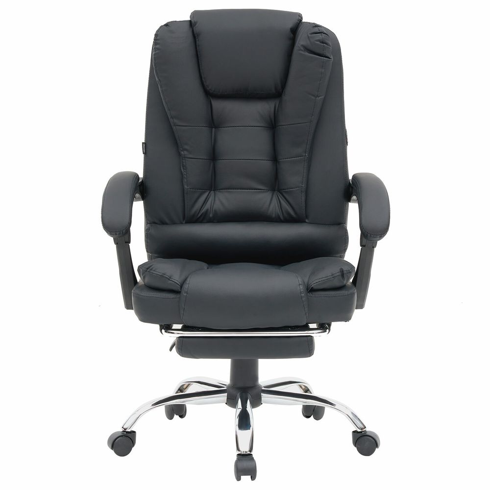 Кресло офисное CROMEX "Chill MS-005", с функцией вибромассажа, подножка, экокожа, черное