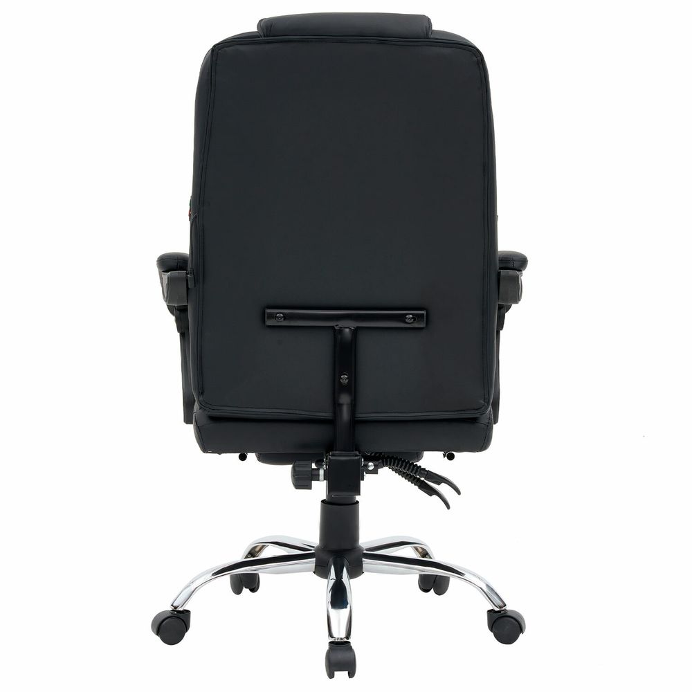 Кресло офисное CROMEX "Chill MS-005", с функцией вибромассажа, подножка, экокожа, черное