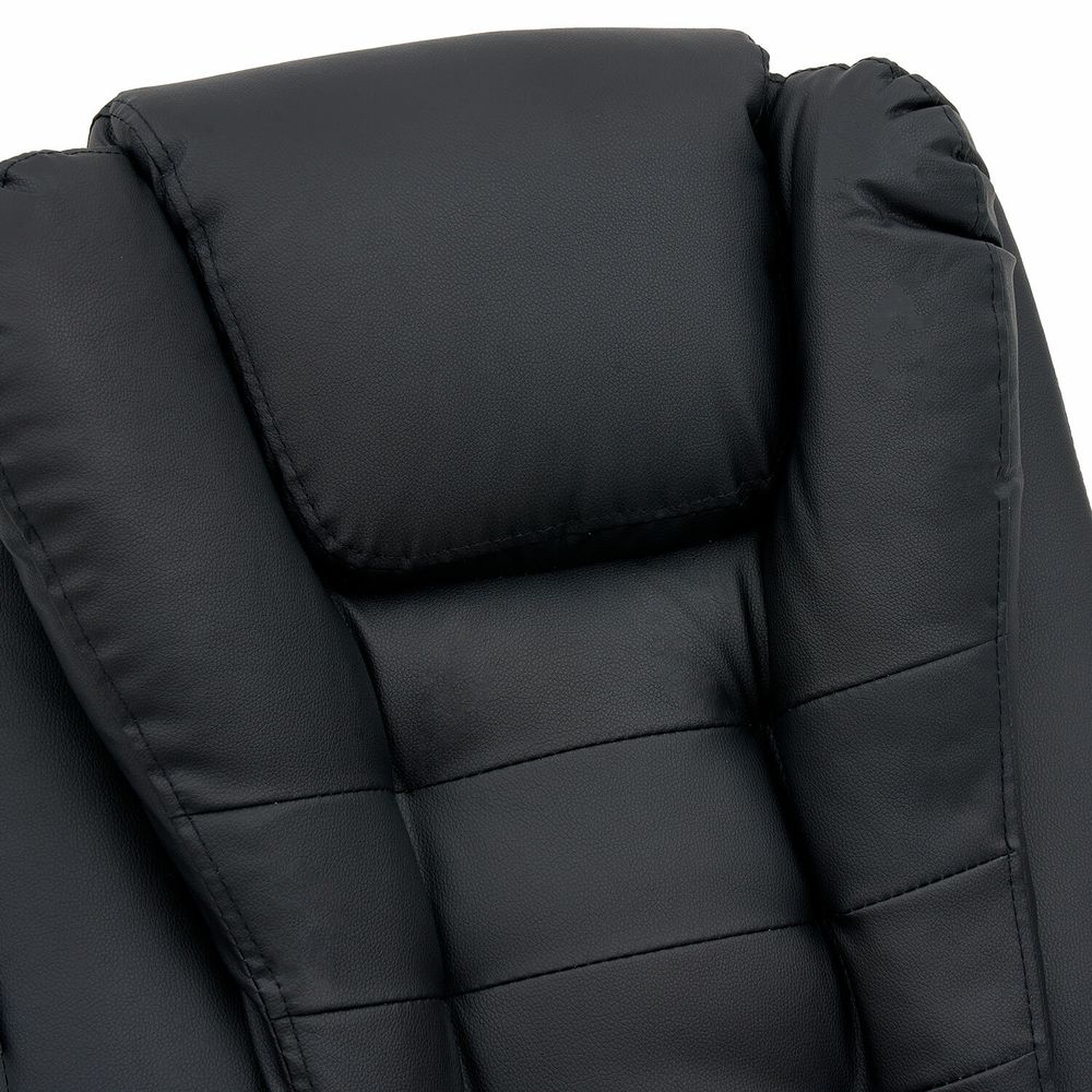 Кресло офисное CROMEX "Chill MS-005", с функцией вибромассажа, подножка, экокожа, черное