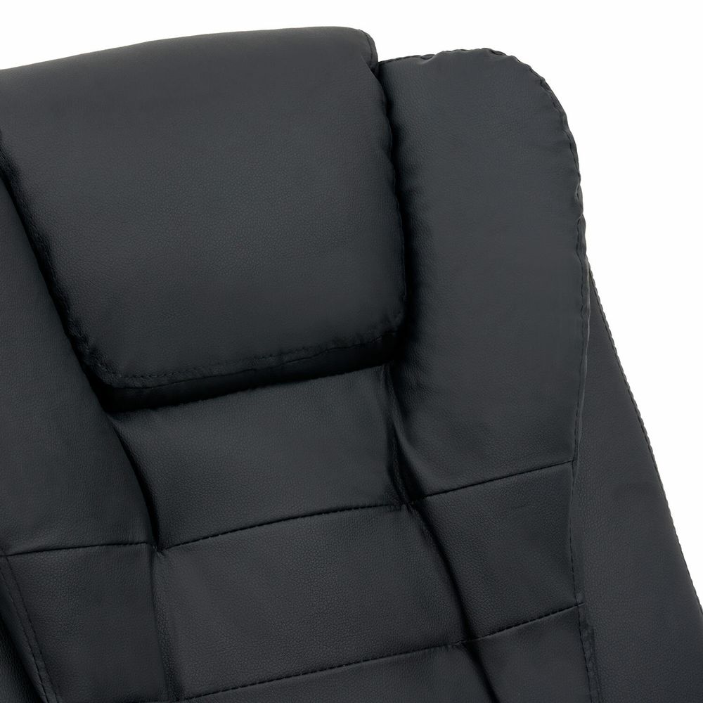 Кресло офисное CROMEX "Lounge MS-007", подножка, 6 массажных модулей, экокожа, черное