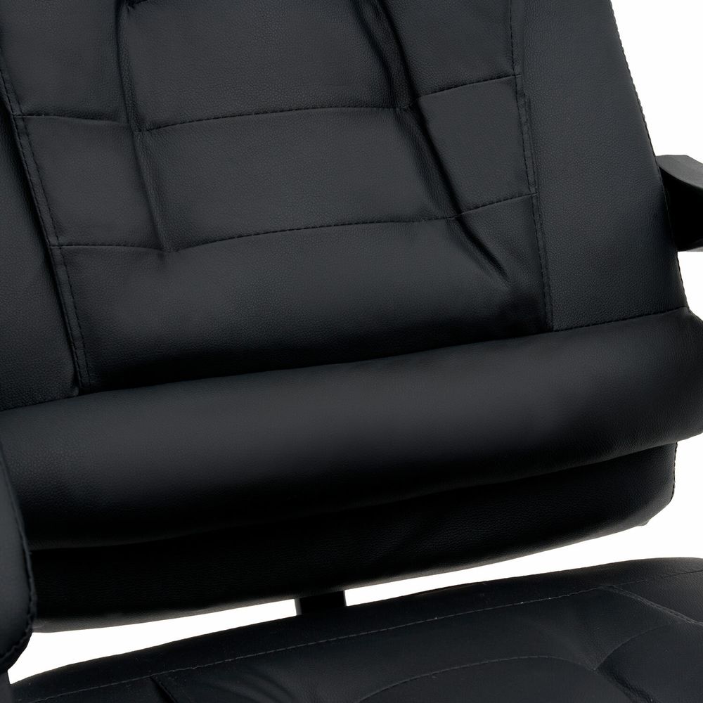 Кресло офисное CROMEX "Lounge MS-007", подножка, 6 массажных модулей, экокожа, черное