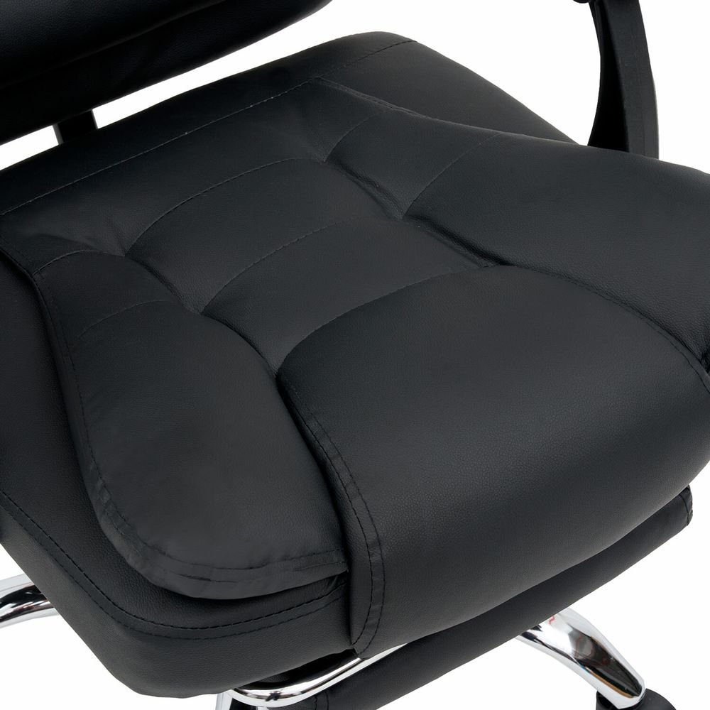 Кресло офисное CROMEX "Lounge MS-007", подножка, 6 массажных модулей, экокожа, черное